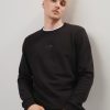 On OCHNIK Bluzy | Czarna Bluza Meska Bez Kaptura Z Logo