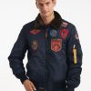 On OCHNIK Kurtki Nieskorzane | Granatowa Kurtka Meska Top Gun