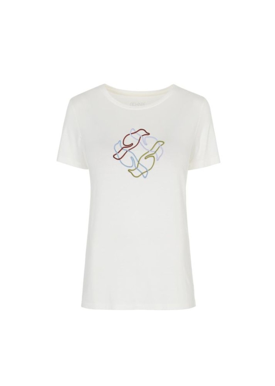 Ona OCHNIK T-Shirty | Bialy T-Shirt Damski Z Wilga