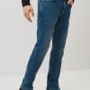On OCHNIK Spodnie | Granatowe Jeansy Meskie W Stylu Vintage
