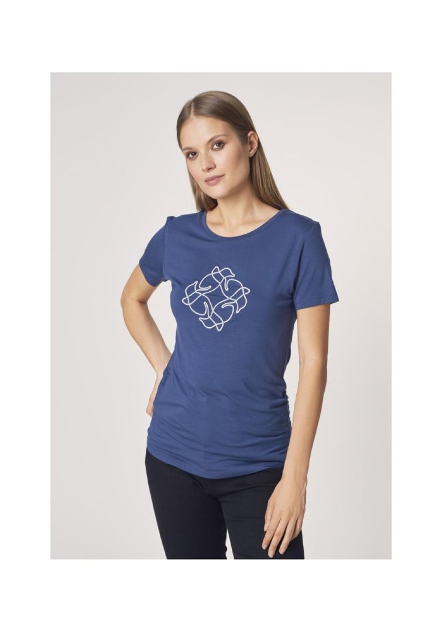 Ona OCHNIK T-Shirty | Granatowy T-Shirt Damski Z Wilga