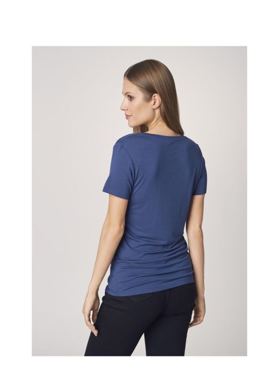 Ona OCHNIK T-Shirty | Granatowy T-Shirt Damski Z Wilga