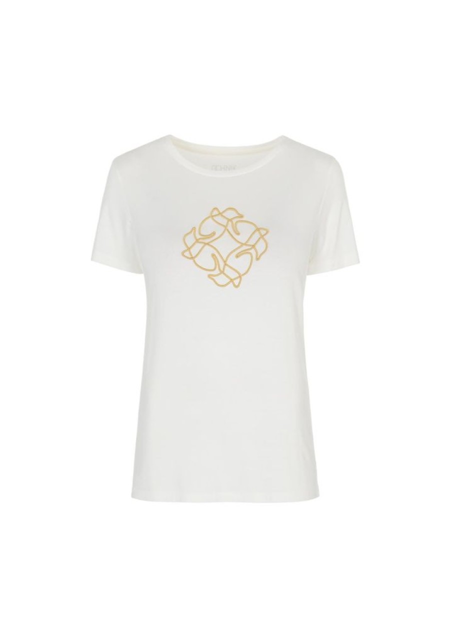 Ona OCHNIK T-Shirty | Kremowy T-Shirt Damski Z Wilga