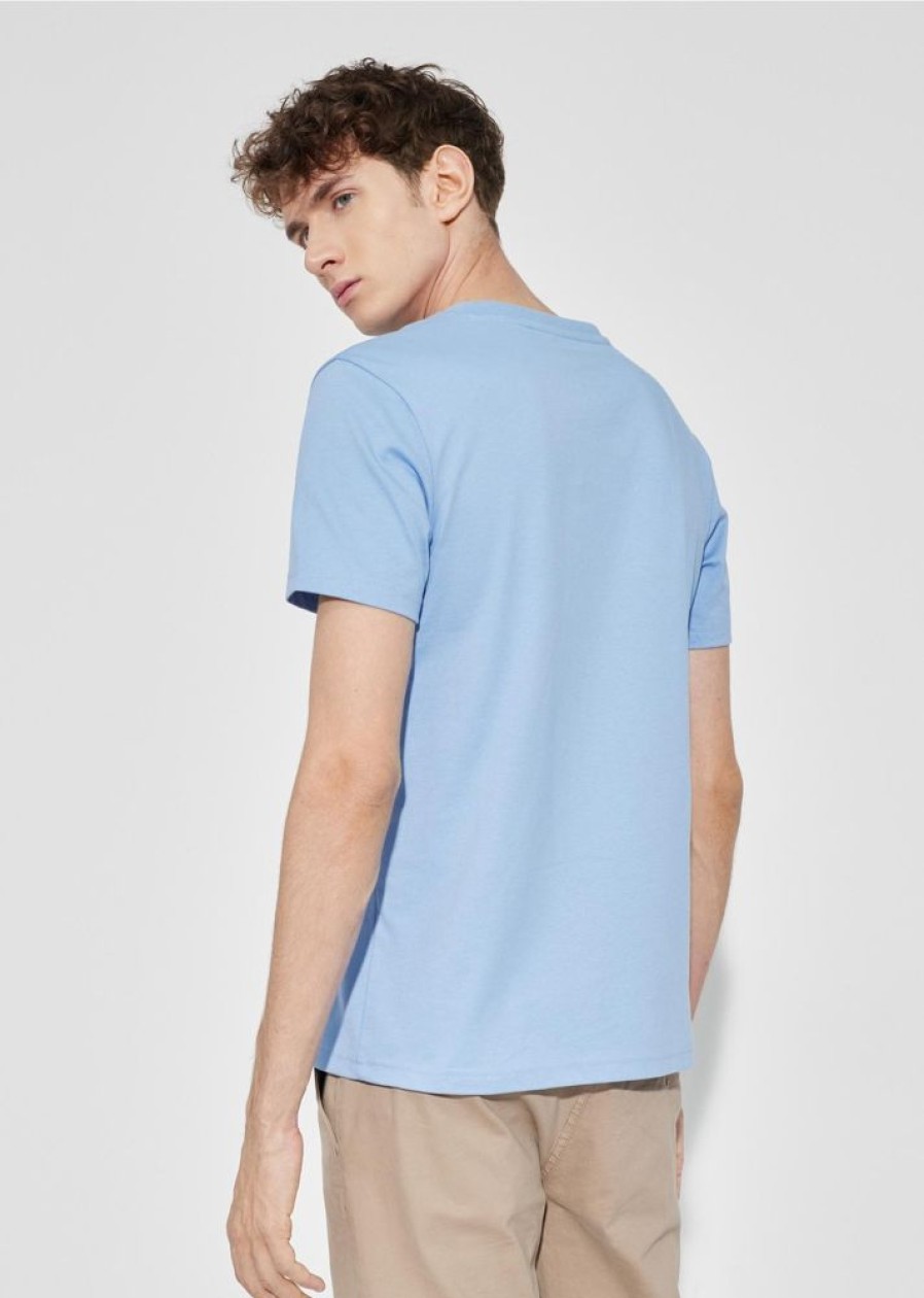 On OCHNIK T-Shirty | Niebieski T-Shirt Meski Z Logo