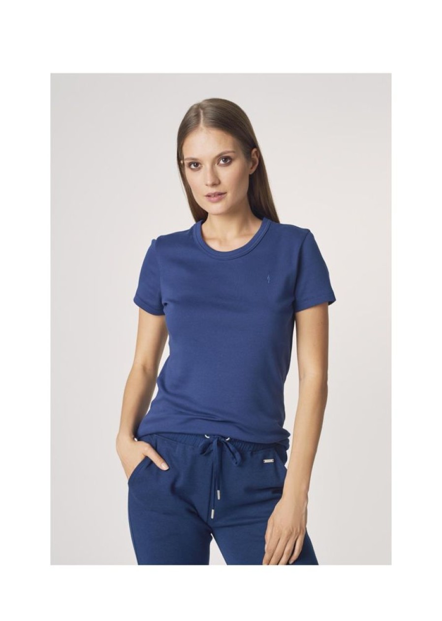 Ona OCHNIK T-Shirty | Granatowy T-Shirt Basic Damski