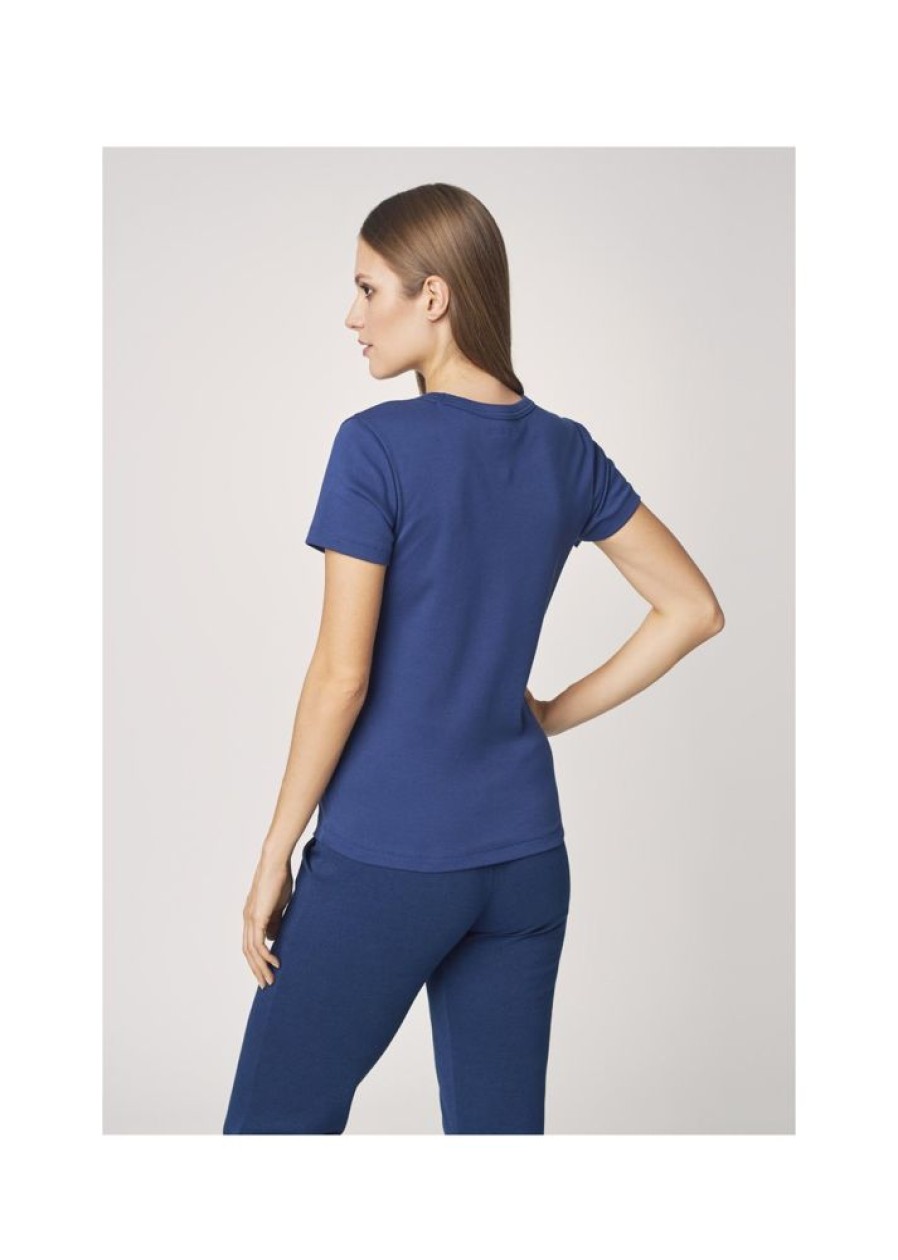 Ona OCHNIK T-Shirty | Granatowy T-Shirt Basic Damski
